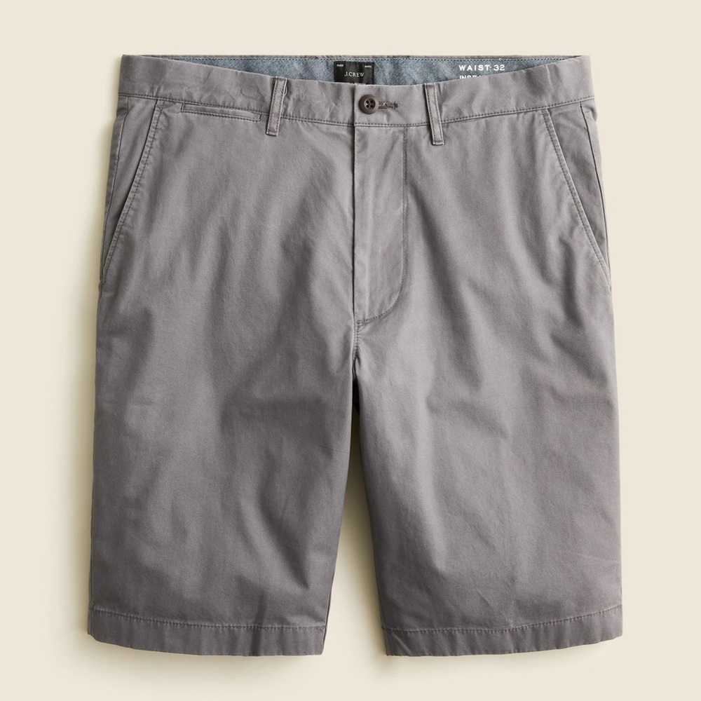 J Crew 10.5” Stretch Chino Shorts For Men Size 36 Gray Neutral Casual Golf Polo